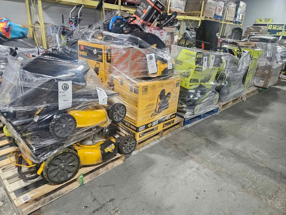 Home Depot pallets of Tools